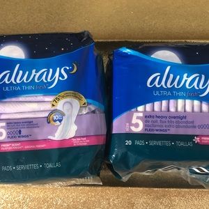 TWO ALWAYS ULTRA THIN FRESH PADS.